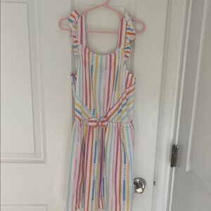 Nautica Girls Multicolor Striped dress - Pink, Yellow, Blue